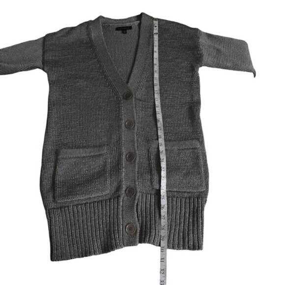 Banana Republic Metallic Chunky Knit Long Cardigan Sweater Champagne Size Small - Picture 15 of 15